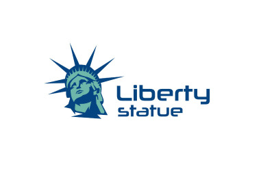 Frihetsgudinnan logotyp mall. Liberty Staty vektorillustration