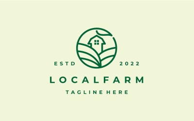 Grafika liniowa Zielona Natura Farm Rolnictwo Logo Design Vector
