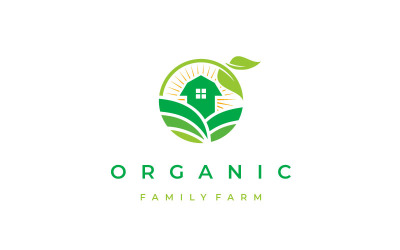 Grüne Natur-Bauernhof-Landwirtschafts-Logo-Design-Vorlage