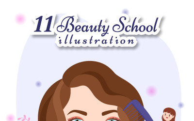 11 Güzellik ve Makyaj Okulu İllüstrasyonu
