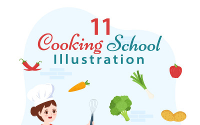 11 Illustration de l&amp;#39;école de cuisine