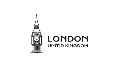 Lijn Art Big Ben Logo Vector ontwerpsjabloon
