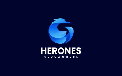 Logotipo Gradiente Heron Estilo 6