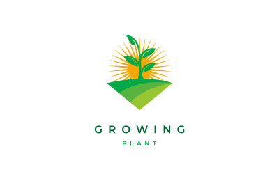 Modèle de vecteur de conception de logo d&amp;#39;agriculture de ferme de nature