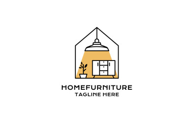 Plantilla de diseño de logotipo de muebles para el hogar