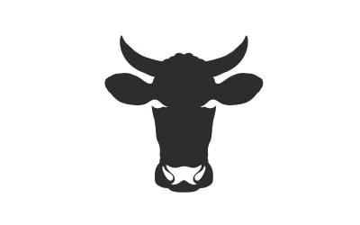 Retro Cow Head Silhouette Farm Ranch Logo Design Inspiration