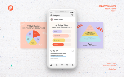 Sweet pastel creative charts instagram template
