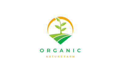 Természet Farm Mezőgazdaság Logo Design vektoros illusztráció