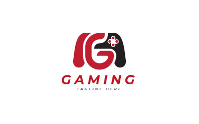 Controlador de design de logotipo para jogos e combinação de letra g