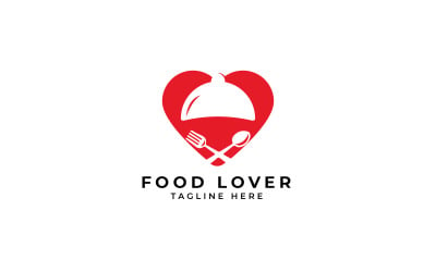 ételt szerető logó tervezősablon
