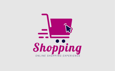 Haga clic en el diseño del icono del logotipo de la tienda con carrito de compras para la tienda web