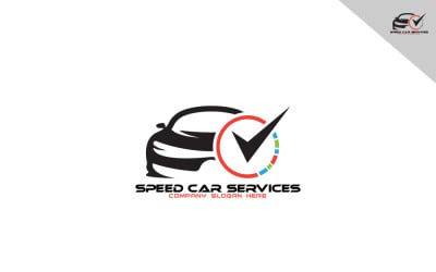 Modèle de logo de services de voitures de vitesse