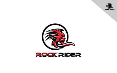 Modello di logo di Rock Rider umano