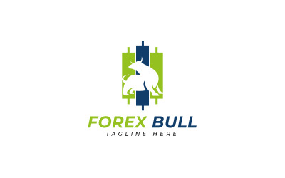 modello di progettazione del logo del servizio di trading forex bull