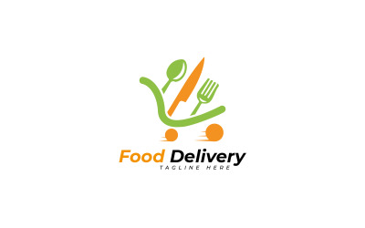 Modelo de design de logotipo de serviços de entrega de comida