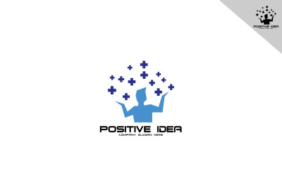 Modelo de Logotipo de Ideia Positiva Moderna e Mínima