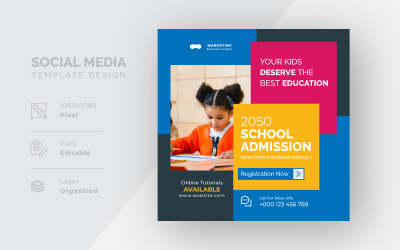 Ritorno a scuola Design colorato per post Instagram