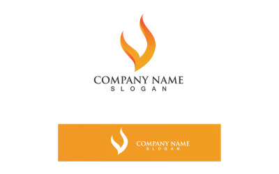 Brand logotyp mall Flame ikon vektor V5