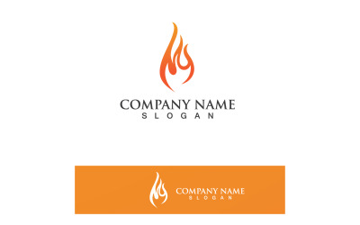 Feu Logo Modèle Flamme Icône Vecteur V34
