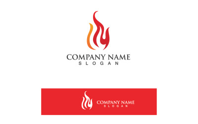 Fire Logotyp Mall Flame Icon Vector V4
