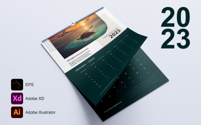 Календарь 2023 шаблон 2 - понедельник