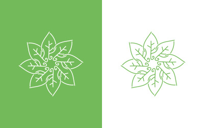 Leaf line art illustration vektor mall