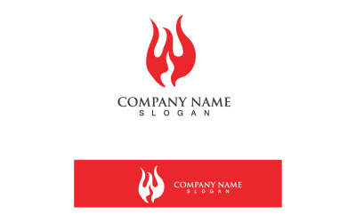 Modèle de logo de feu Vecteur d&amp;#39;icône de flamme V23