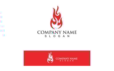 Modèle de logo de feu Vecteur d&amp;#39;icône de flamme V2
