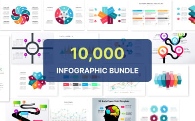 Пакет из 10 000 элементов инфографики