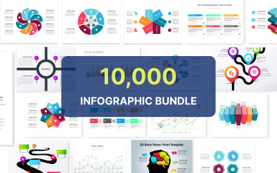 Paquete de 10,000 elementos de paquete de infografía