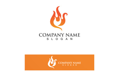 Plantilla de logotipo de fuego Vector de icono de llama V28