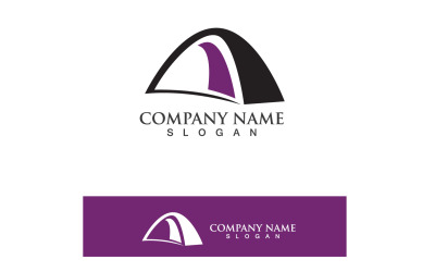 Campfire Logo Badge Vector Gráfico V10