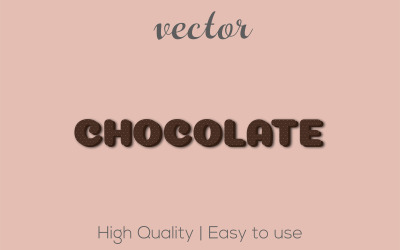 Chocolatada | Estilo de texto de chocolate 3D | Efecto de texto vectorial editable de chocolate moderno