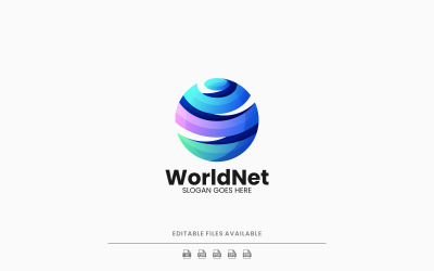 Dünya Gradyan Logo Şablonu