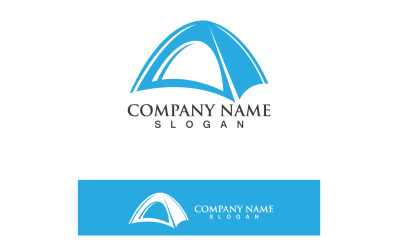 Feu de camp Logo Badge Vector Graphic V8