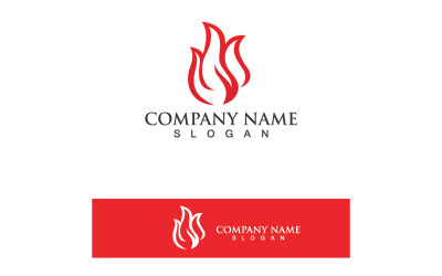 Modelo de logotipo de fogo ícone de chama Vector V26