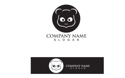 Panda Logo Black And White Head Vector V10