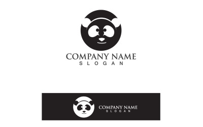 Panda Logo Black And White Head Vector V11