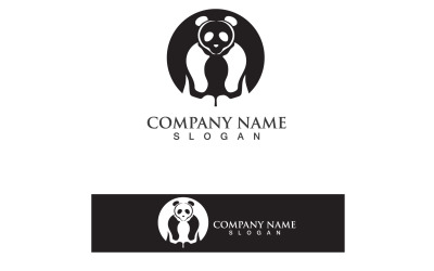 Panda Logo Black And White Head Vector V17