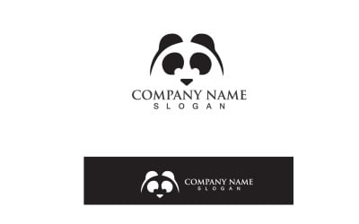 Panda Logo Black And White Head Vector V1