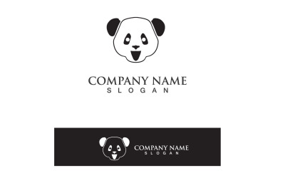 Panda Logo Black And White Head Vector  V5