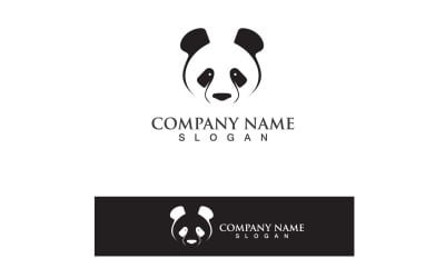 Panda Logo Black And White Head Vector V7