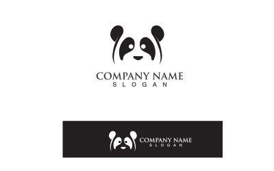 Panda Logo Black And White Head Vector V8