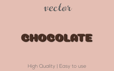 Schokolade | 3D-Schokoladen-Textstil | Moderne Schokolade bearbeitbarer Vektortexteffekt