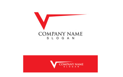 V Logo Plantilla Vector Icono Ilustración V1
