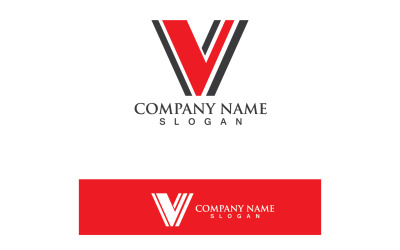 V Logo Plantilla Vector Icono Ilustración V2
