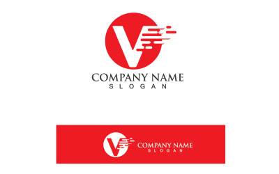 V Logo Plantilla Vector Icono Ilustración V5