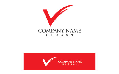 V Logo Plantilla Vector Icono Ilustración V8