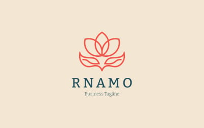Flower Rnamo Logo Design Template