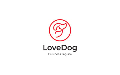 Köpek Aşk Logo Tasarım Şablonu